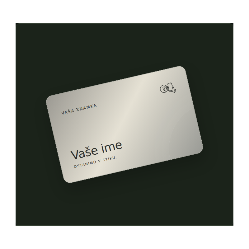 Kovinska NFC-vizitka — oblikovni predlog
