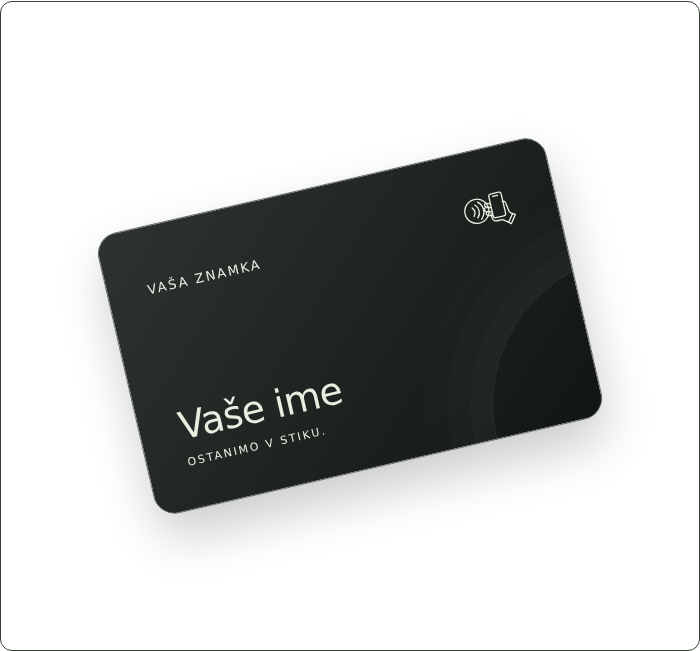 Predlog temno zelene NFC-vizitke